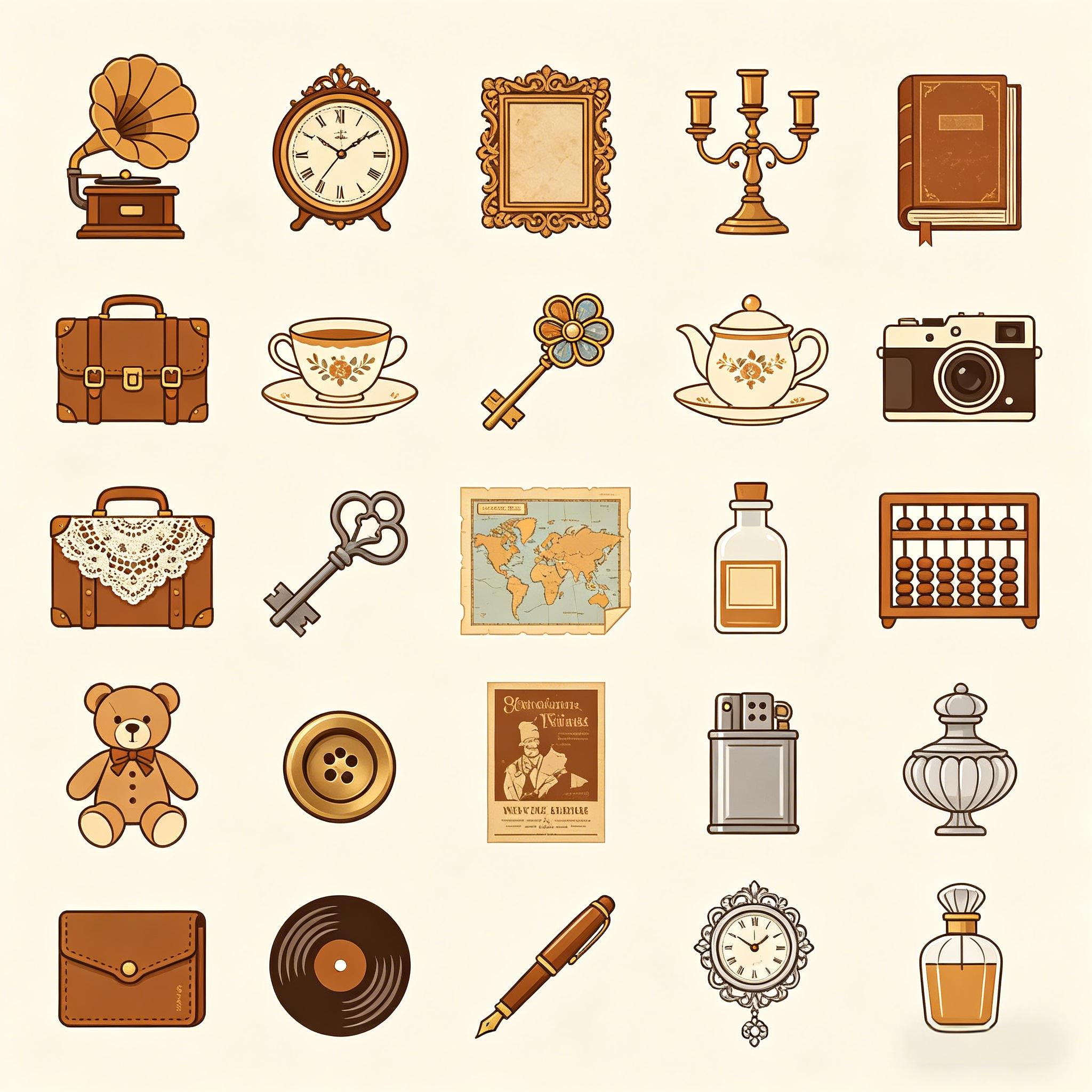 复古怀旧风老物件图标集