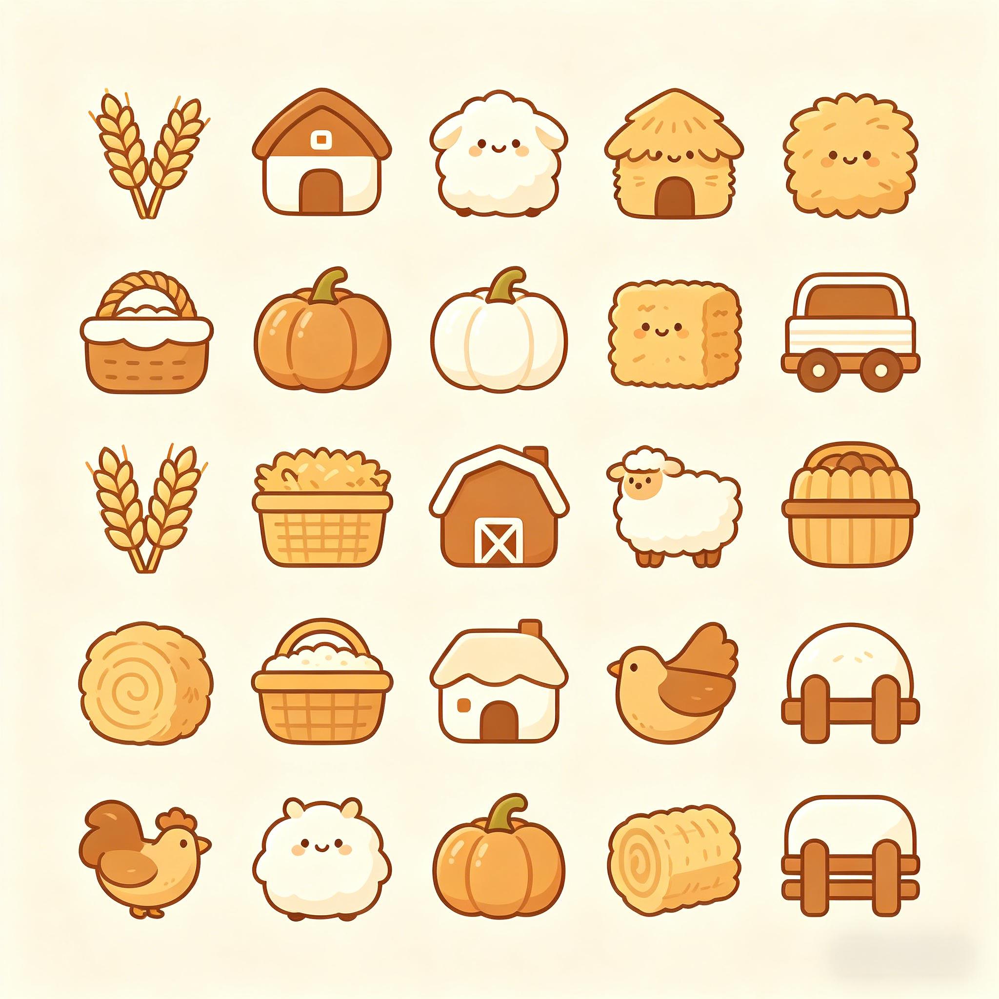 治愈风农场生活图标集