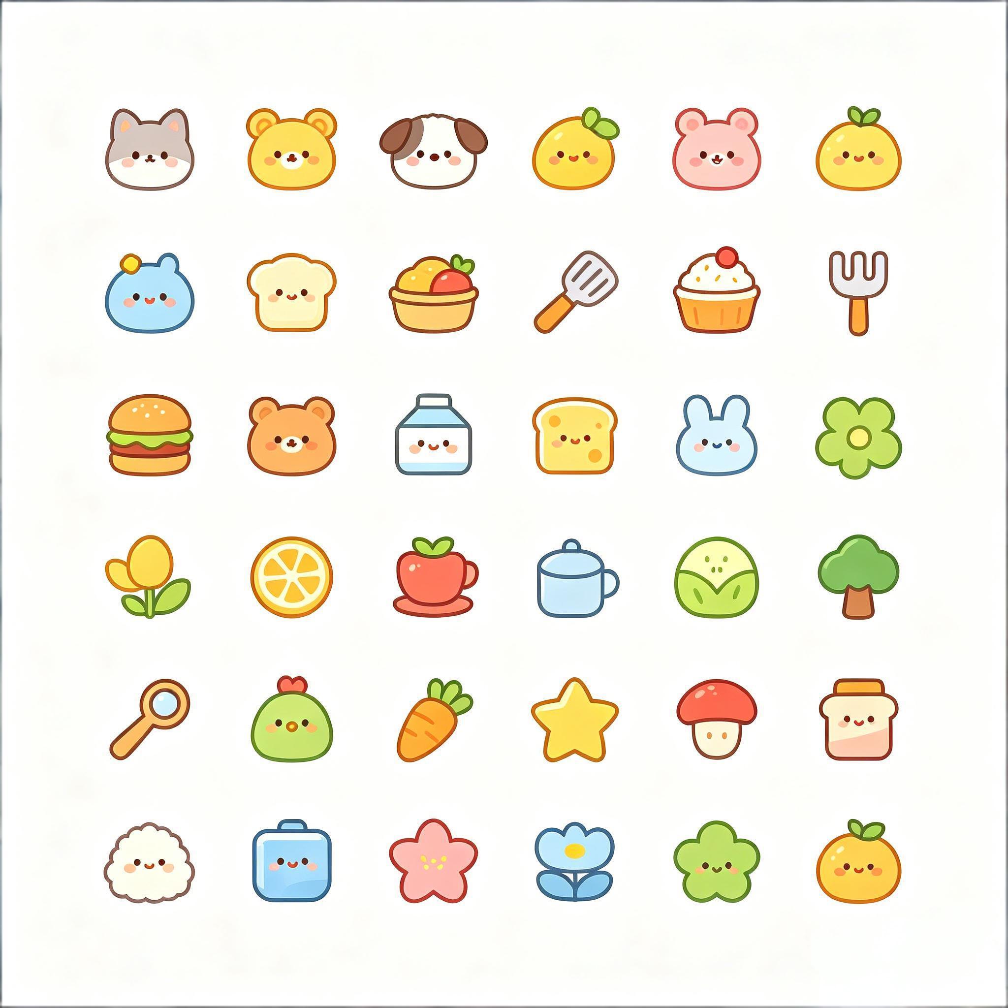 软萌卡通生活小物图标套装