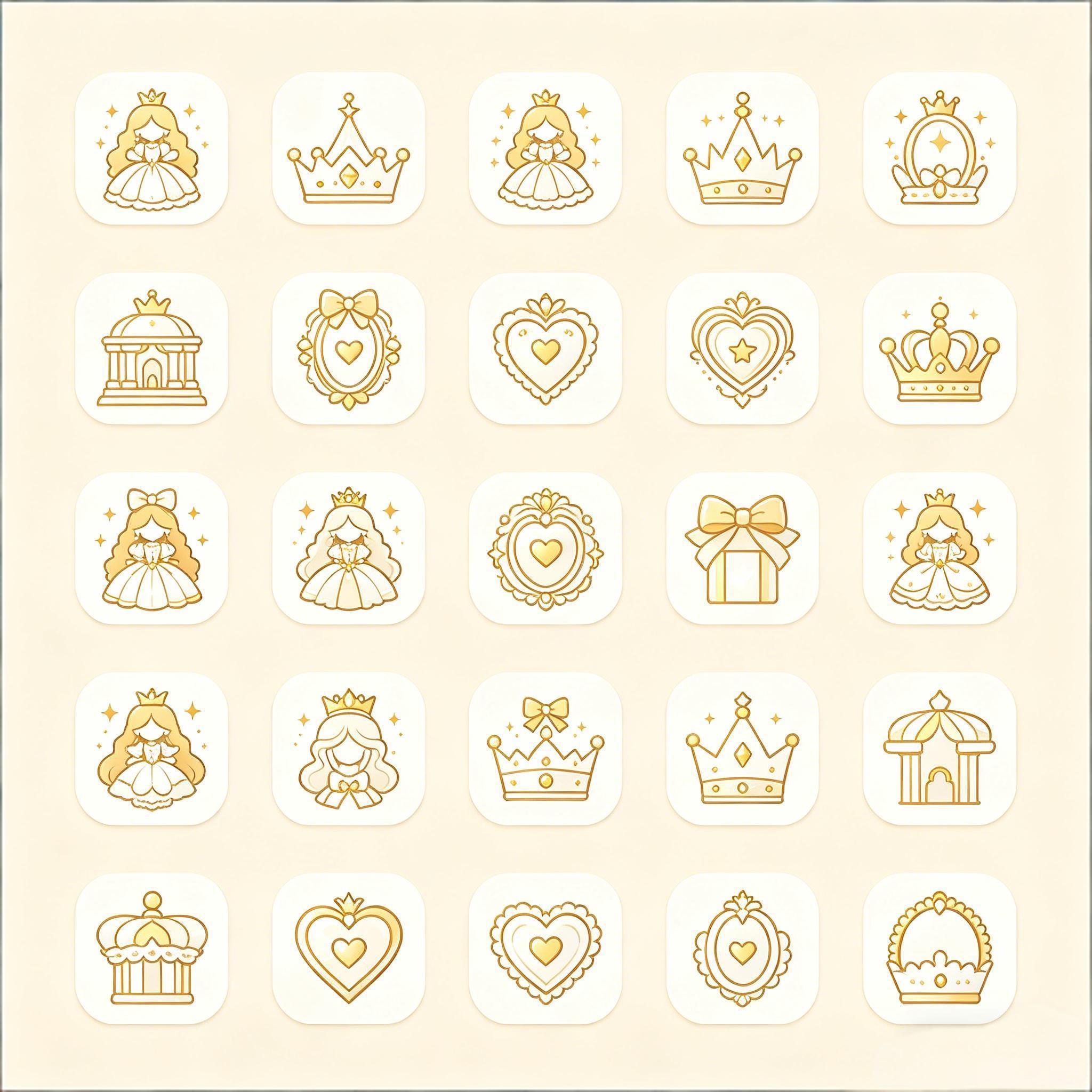 鎏金公主风少女图标集